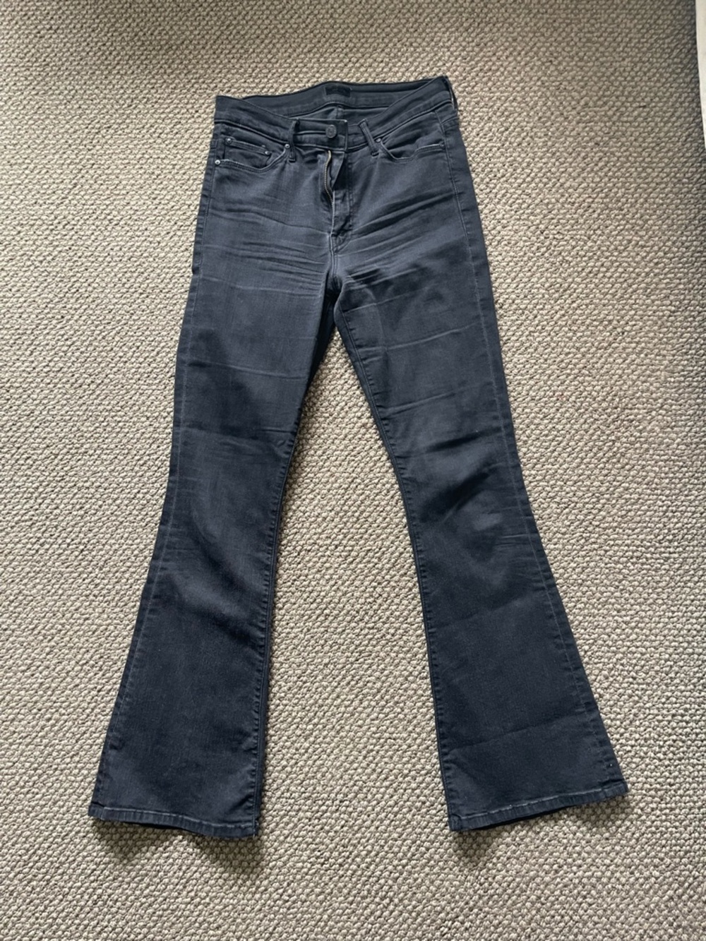 MOTHER Black Flared High-Rise Jeans